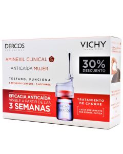 Vichy Dercos Aminexil Clinical 5 Mujer 21 Monodosis 30%Dto