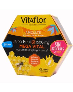 Vitaflor Jalea Real Mega Vital Sin Azúcares 1500mg 20 Viales Bebibles