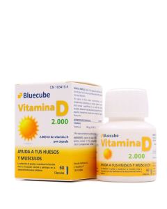 Vitamina D 2000 60 Cápsulas Bluecube ayuda a tus huesos y musculos